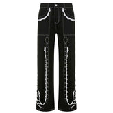 Vaqueros holgados con cordones grunge